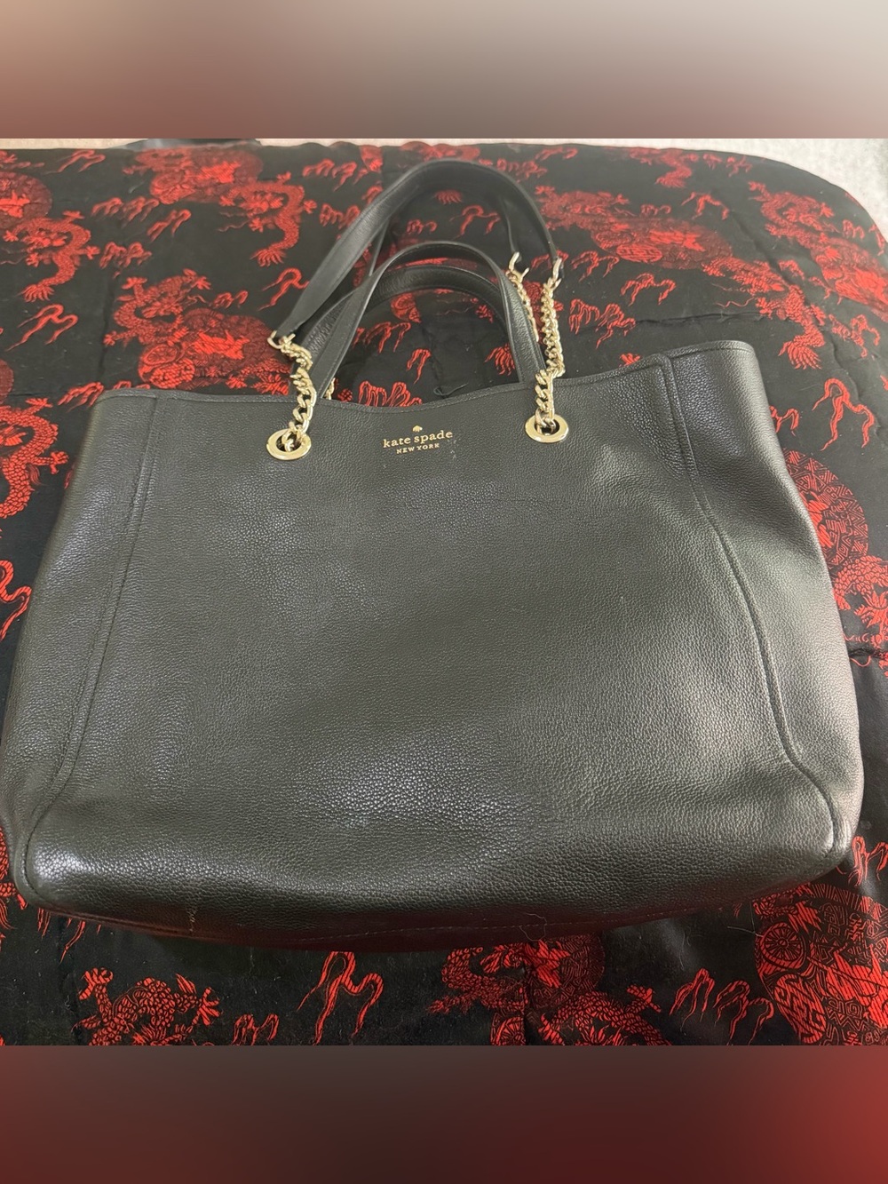 Project-kate spade New York Black Leather Chain-Handle Tote read description